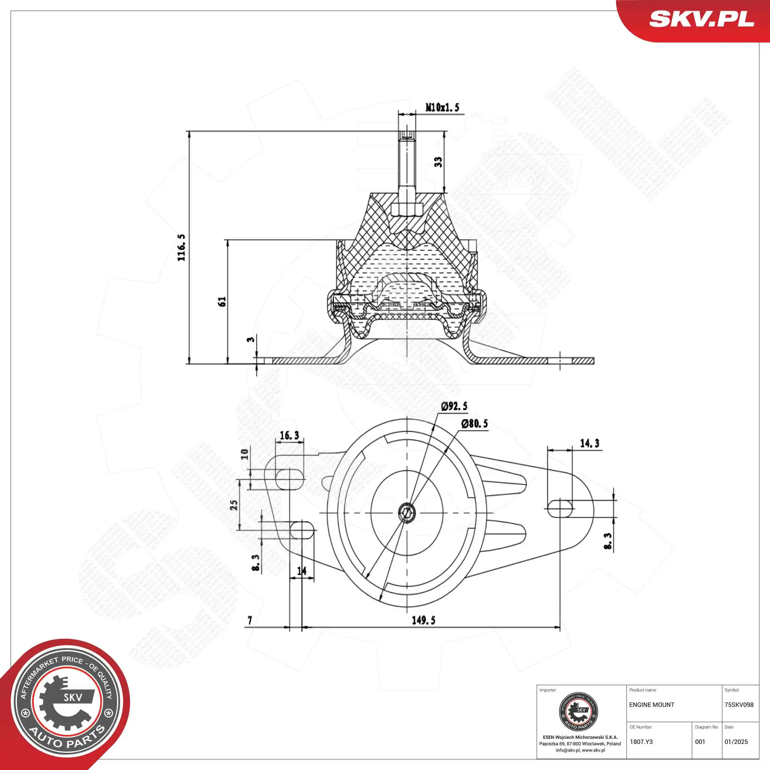Mounting, engine